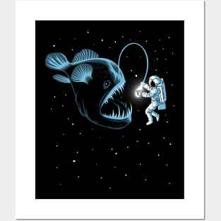 Abyssal fish hunting an astronaut Posters and Art